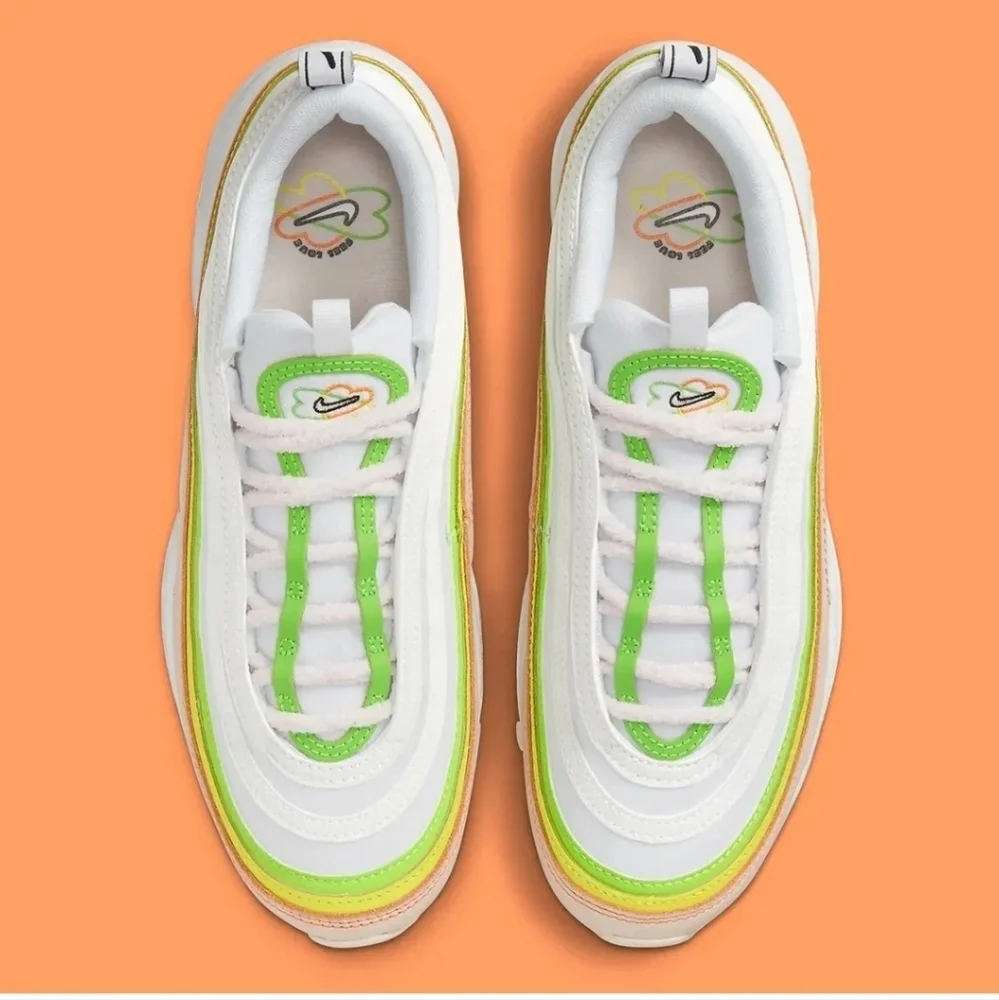 Nike Air Max 97 Feel Love White Pearl Pink Green Women's 8 NEW FD0870-100 - Picture 5 of 10